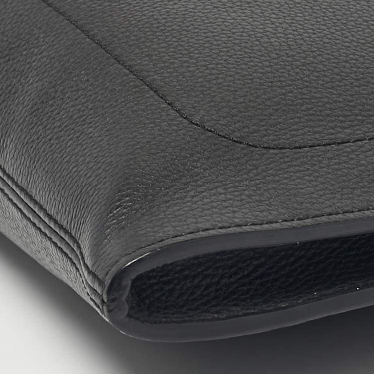 Pre Owned Montblanc Black Leather Meisterstuck Document Zip Pouch