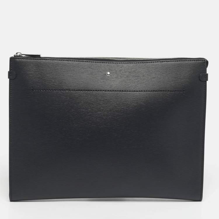 Pre Owned Montblanc Black Leather Meisterstuck Document Holder Pouch