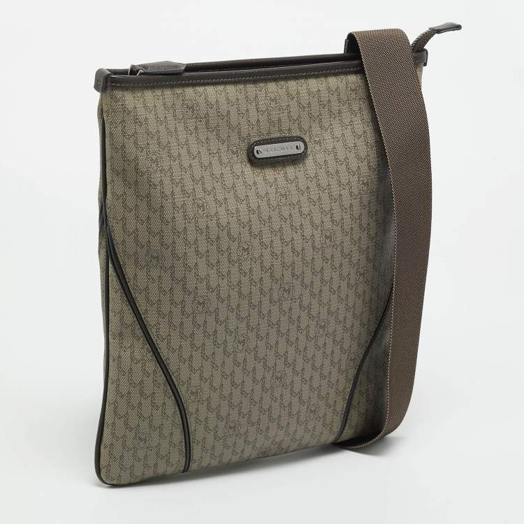Pre Owned Montblanc Beige Signature Coated Canvas Messenger Bag