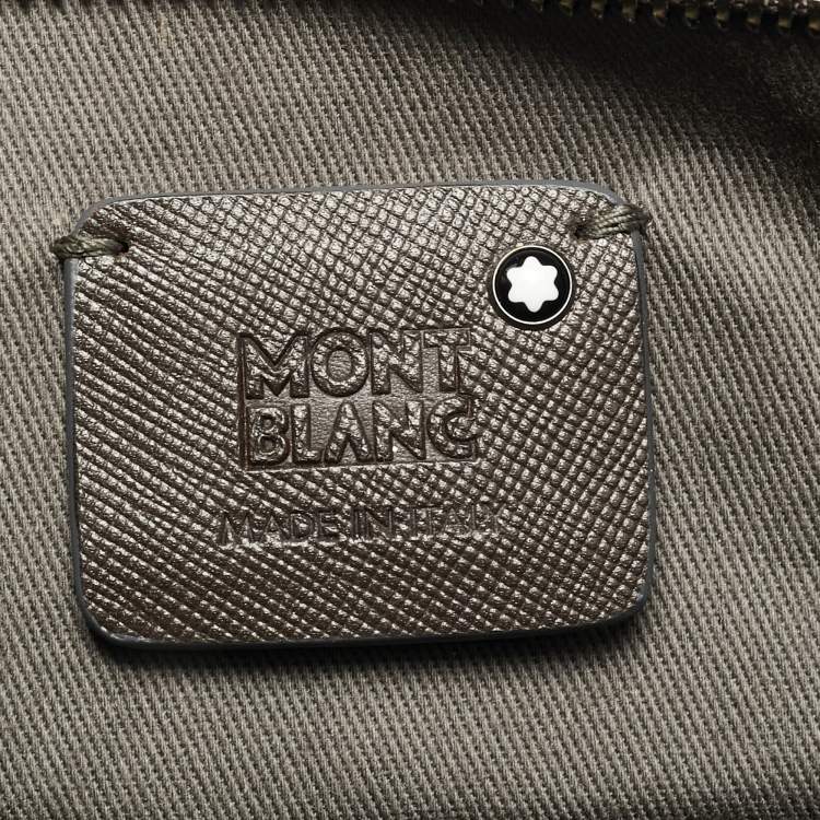 Pre Owned Montblanc Beige Signature Coated Canvas Messenger Bag