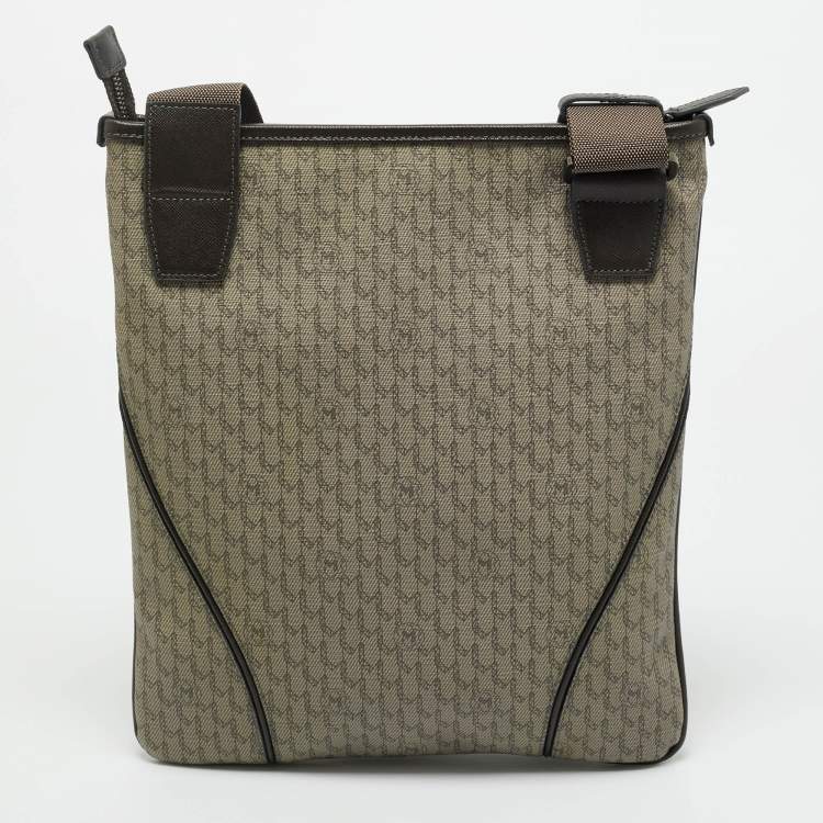 Pre Owned Montblanc Beige Signature Coated Canvas Messenger Bag