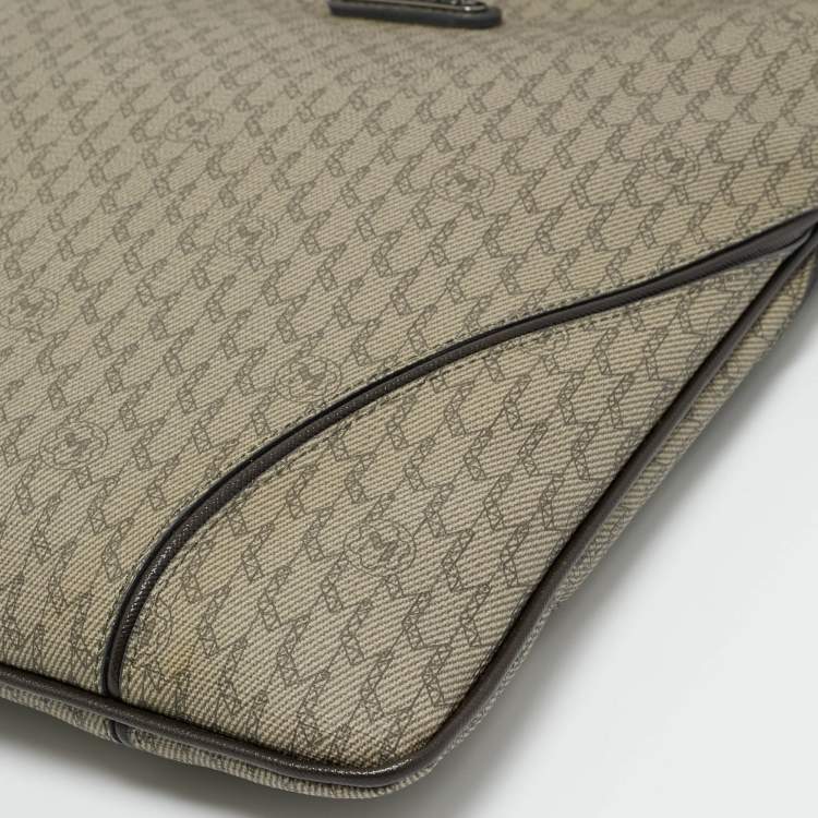 Pre Owned Montblanc Beige Signature Coated Canvas Messenger Bag