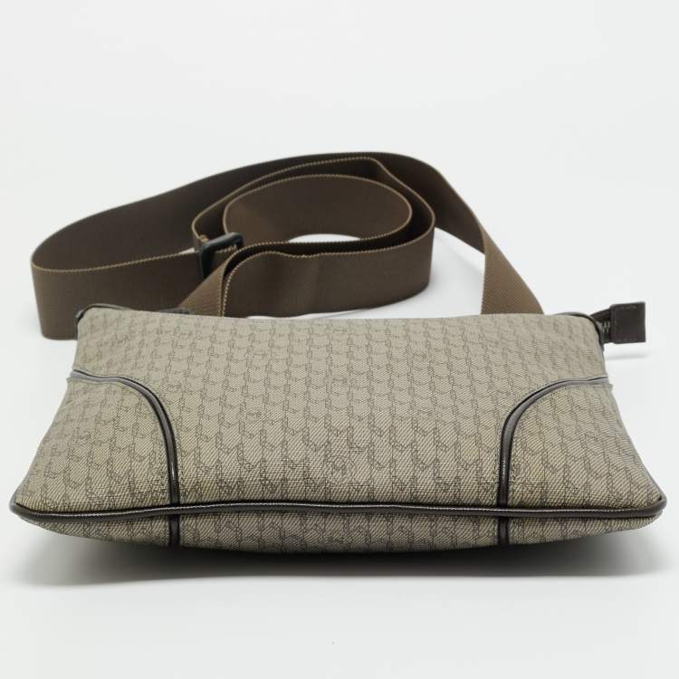 Pre Owned Montblanc Beige Signature Coated Canvas Messenger Bag