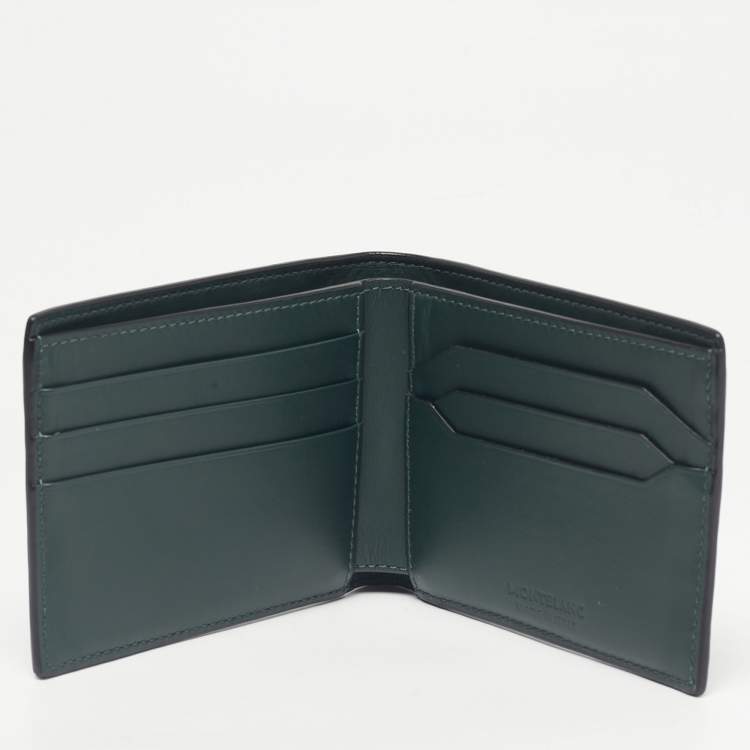 Pre Owned Montblanc Green Textured Leather Extreme 3.0 Bifold Wallet