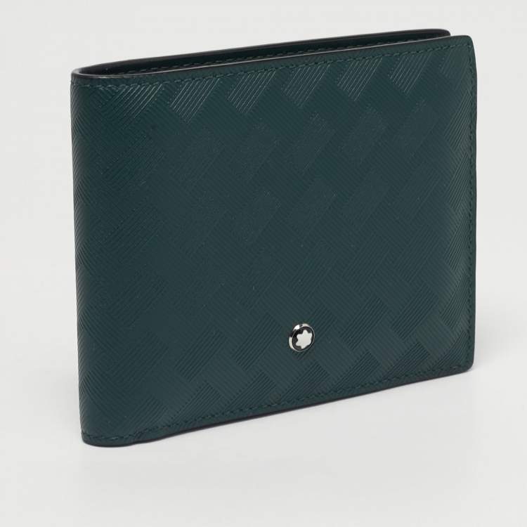 Pre Owned Montblanc Green Textured Leather Extreme 3.0 Bifold Wallet