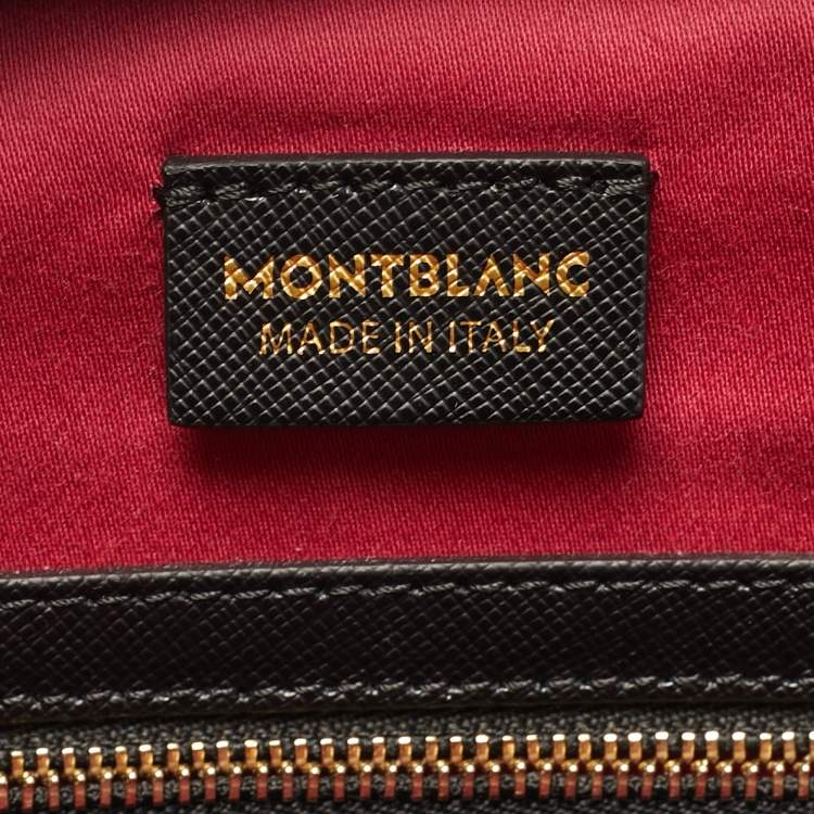 Pre Owned Montblanc Black Leather Laptop Briefcase Bag