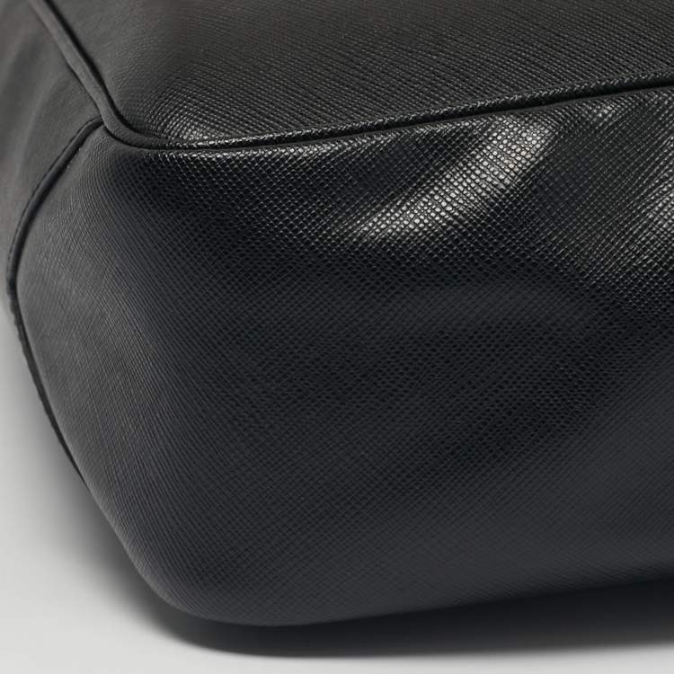 Pre Owned Montblanc Black Leather Laptop Briefcase Bag