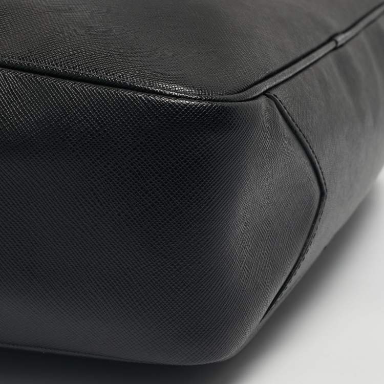 Pre Owned Montblanc Black Leather Laptop Briefcase Bag