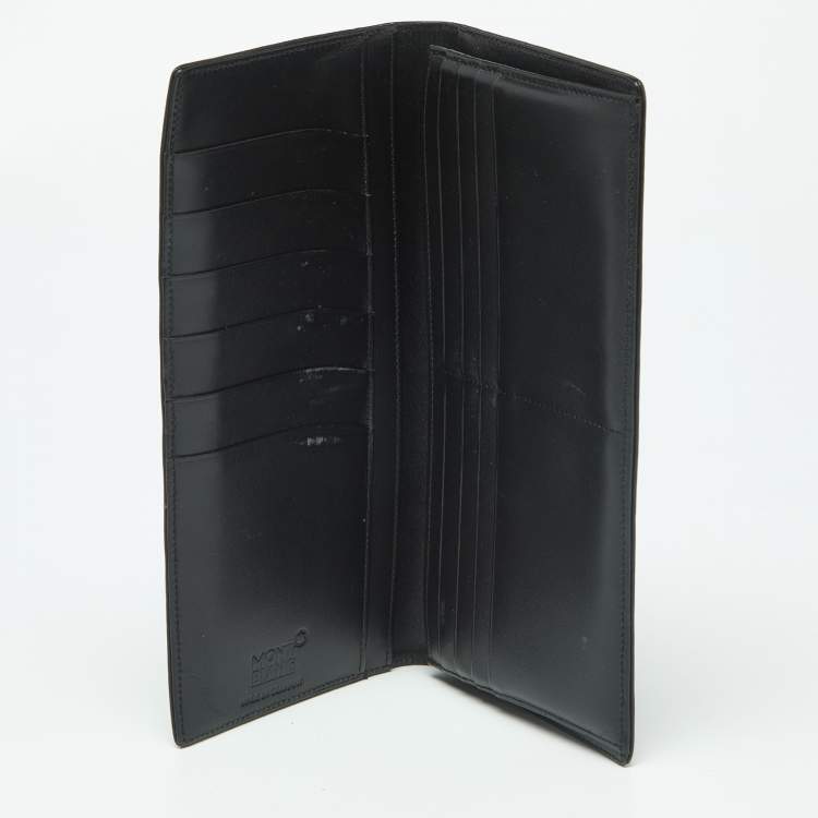 Pre Owned Montblanc Black Leather Meisterstuck Bifold Long Wallet