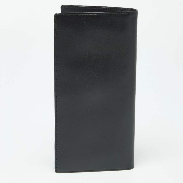 Pre Owned Montblanc Black Leather Meisterstuck Bifold Long Wallet