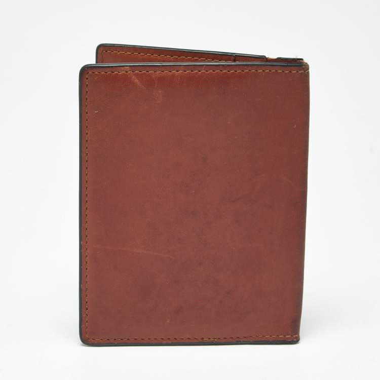 Pre Owned Montblanc Brown Leather Meisterstuck Bifold Card Holder