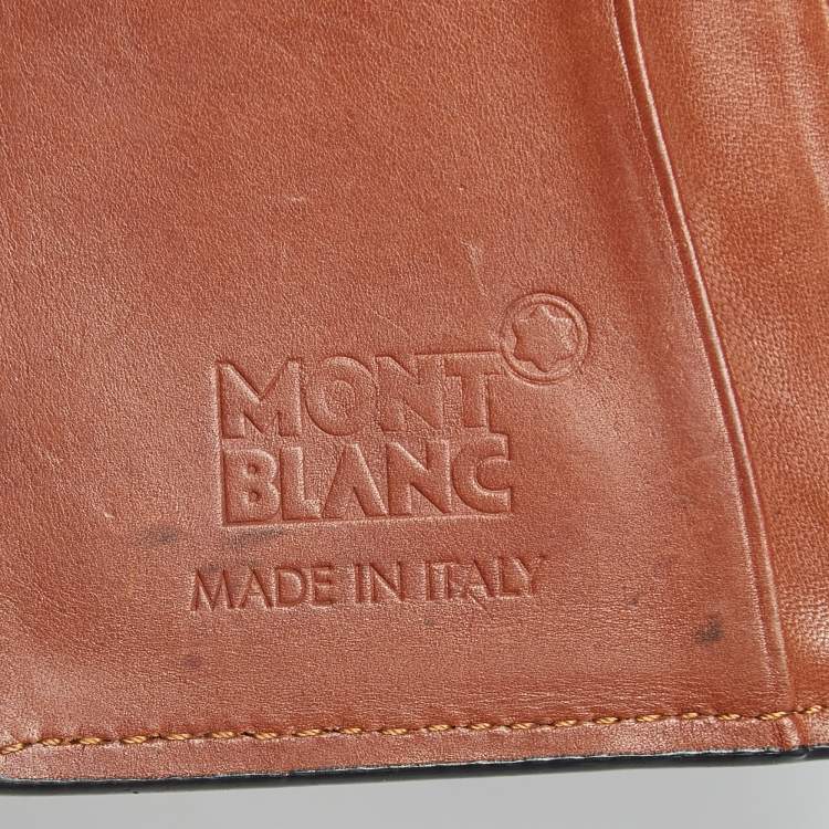 Pre Owned Montblanc Brown Leather Meisterstuck Bifold Card Holder