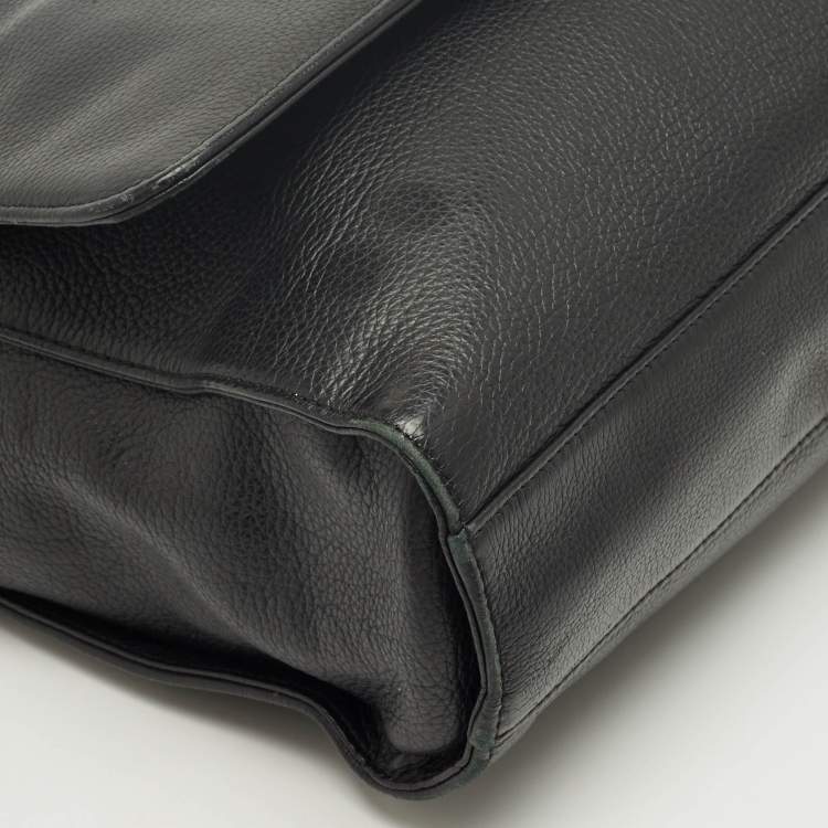 Pre Owned Montblanc Black Leather Meisterstuck Messenger Bag