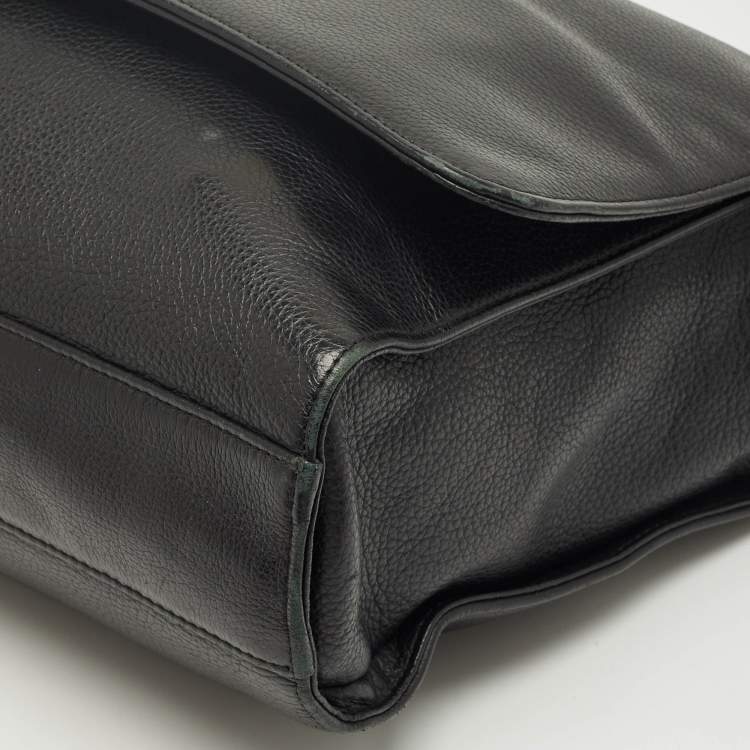 Pre Owned Montblanc Black Leather Meisterstuck Messenger Bag