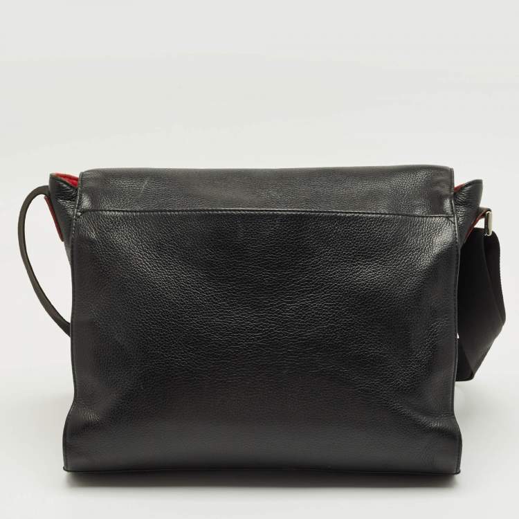 Pre Owned Montblanc Black Leather Meisterstuck Messenger Bag