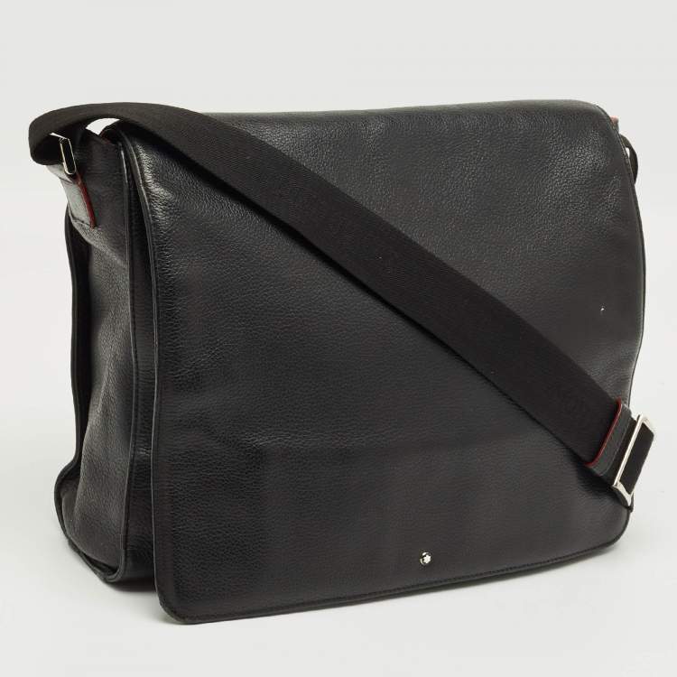 Pre Owned Montblanc Black Leather Meisterstuck Messenger Bag