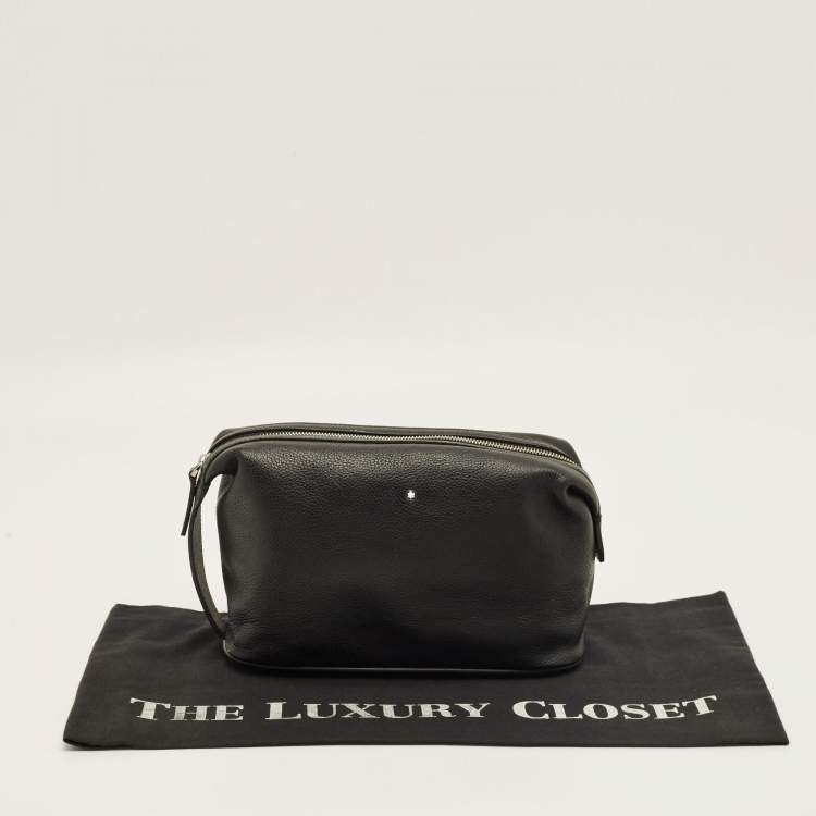 Pre Owned Montblanc Black Leather Meisterstuck Toiletry Pouch