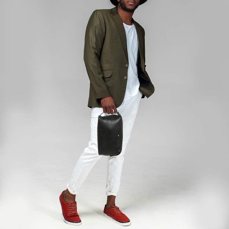 Pre Owned Montblanc Black Leather Meisterstuck Toiletry Pouch