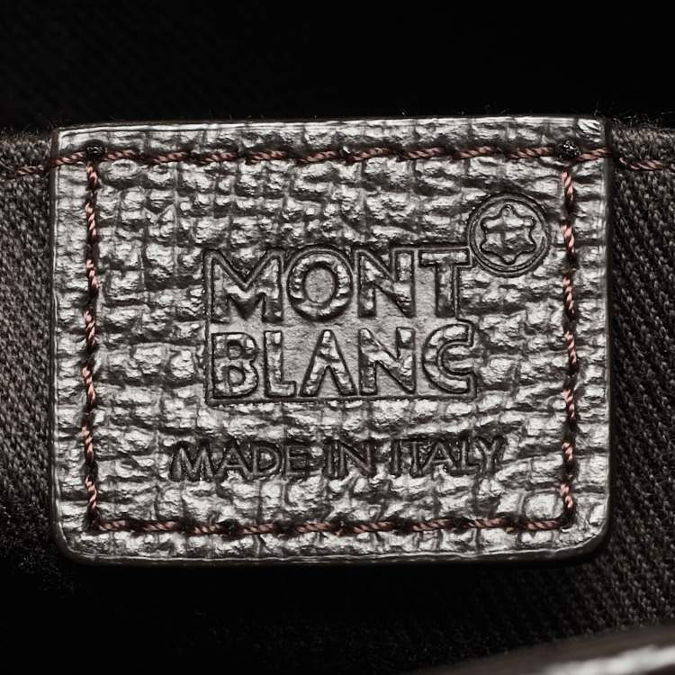 Pre Owned Montblanc Dark Brown Leather Meisterstuck North South Messenger Bag