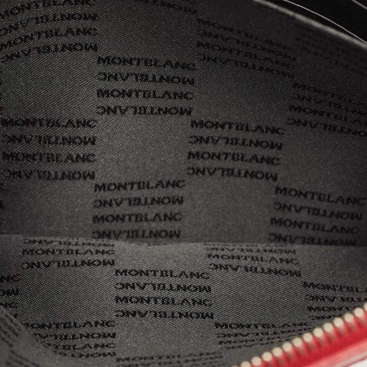 Pre Owned Montblanc Red Leather Meisterstuck Wristlet Pouch