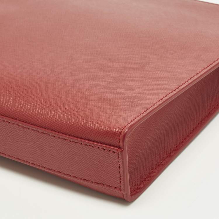 Pre Owned Montblanc Sactorial Red Leather Zip Pouch