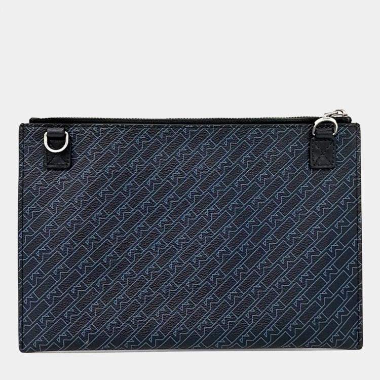 Pre Owned Montblanc Black Canvas clutch