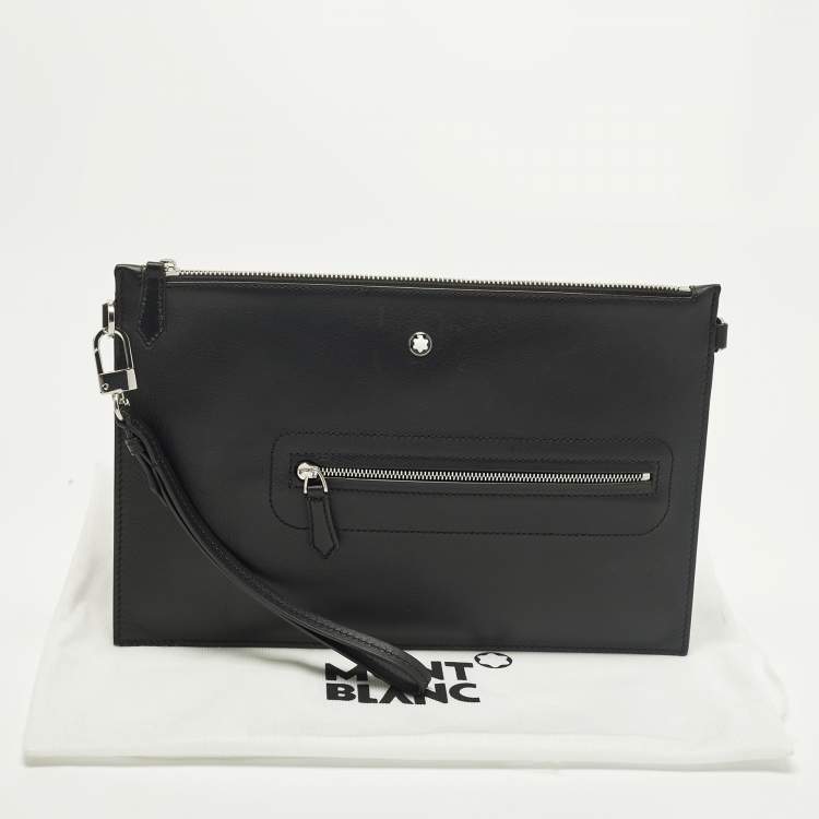 Pre Owned Montblanc Meisterstuck Black Soft Leather Pouch