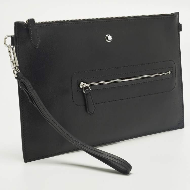 Pre Owned Montblanc Meisterstuck Black Soft Leather Pouch