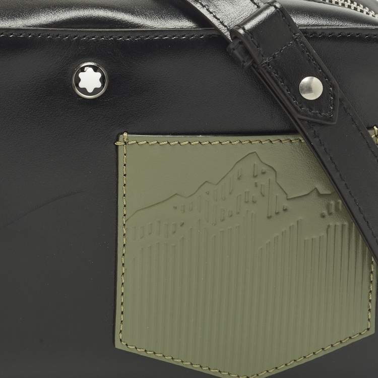 Pre Owned Montblanc Meisterstück Mini Black/Green Leather Clutch Bag