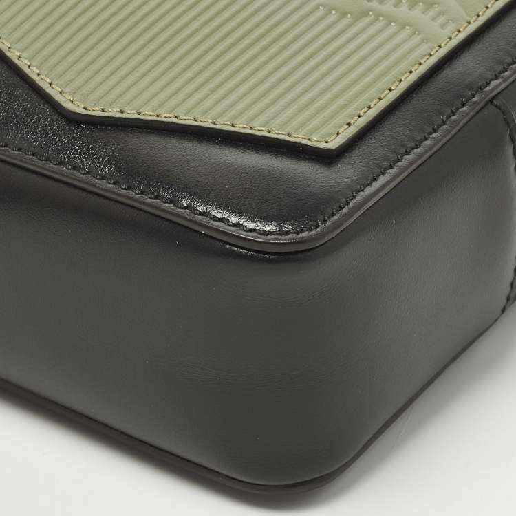 Pre Owned Montblanc Meisterstück Mini Black/Green Leather Clutch Bag