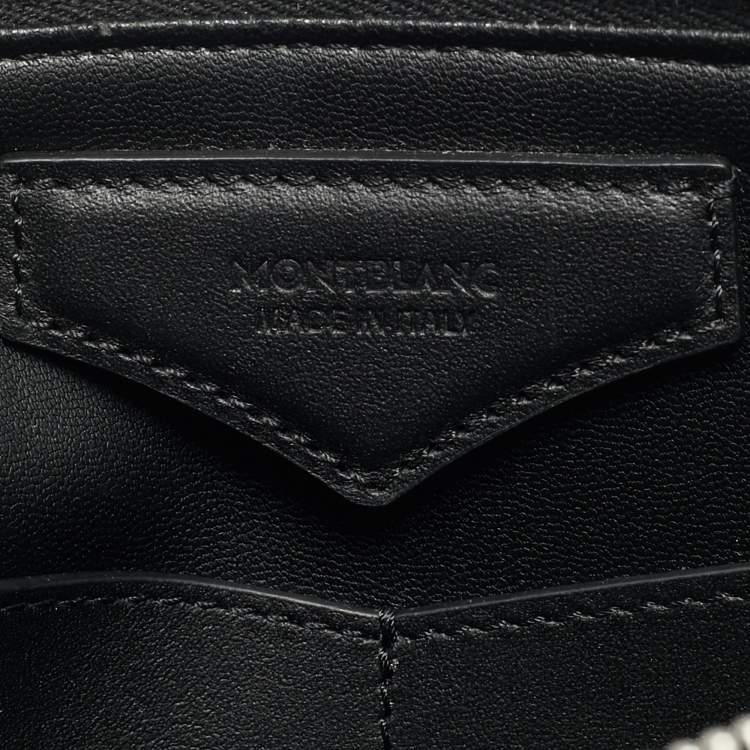 Pre Owned Montblanc Meisterstuck Selection Black Leather Wristlet Pouch