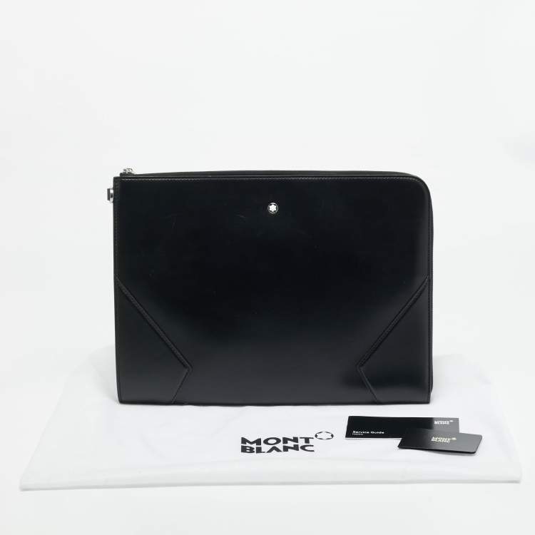 Pre Owned Montblanc Meisterstück Black Leather Portfolio Pouch