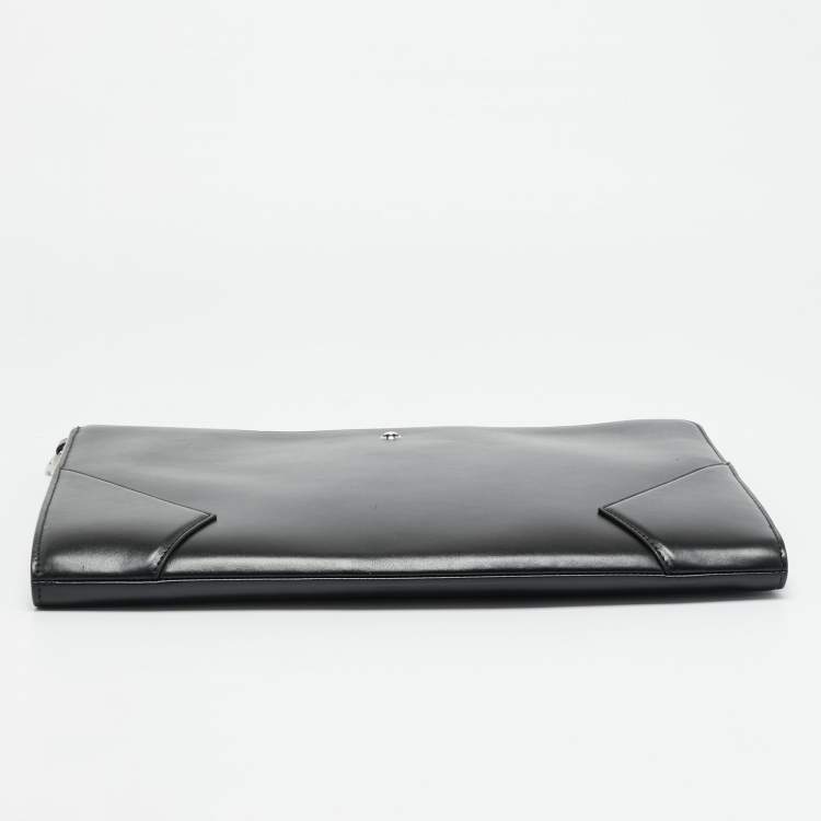 Pre Owned Montblanc Meisterstück Black Leather Portfolio Pouch