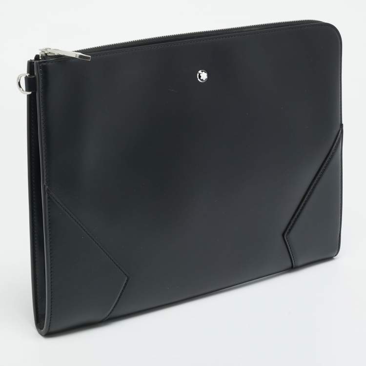 Pre Owned Montblanc Meisterstück Black Leather Portfolio Pouch