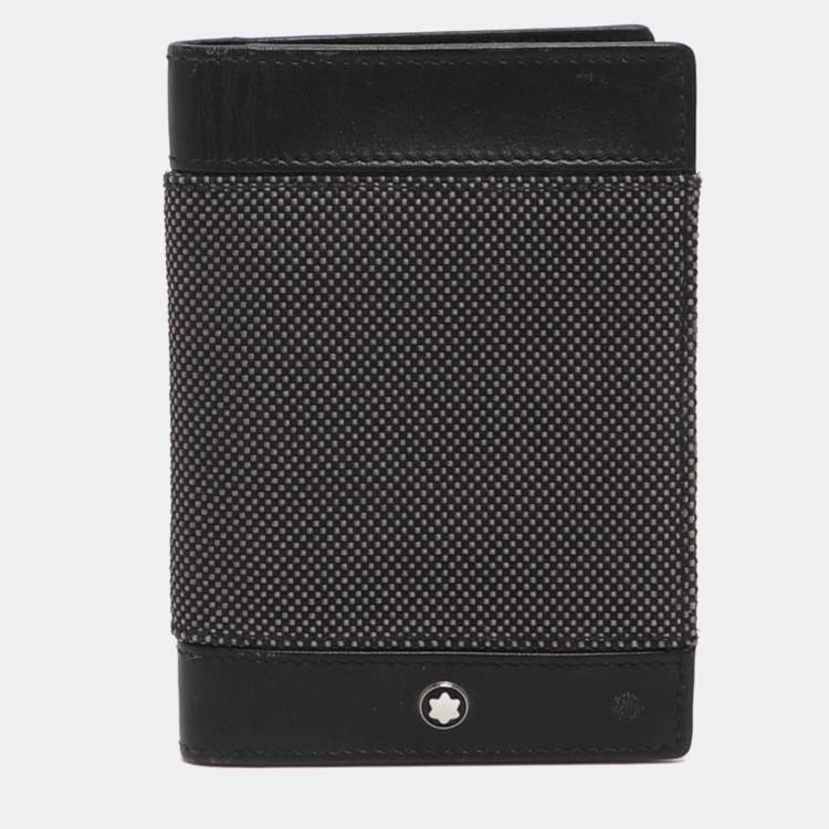 مملوكة مسبقًا Montblanc Meisterstück Black/Grey Canvas and Leather Card Holder