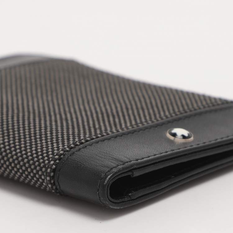 مملوكة مسبقًا Montblanc Meisterstück Black/Grey Canvas and Leather Card Holder
