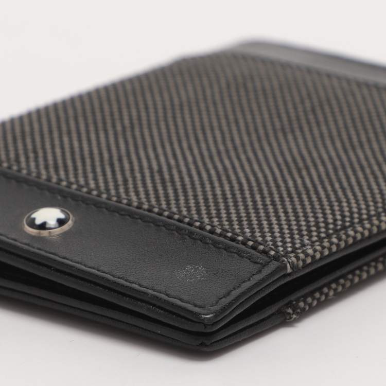 مملوكة مسبقًا Montblanc Meisterstück Black/Grey Canvas and Leather Card Holder
