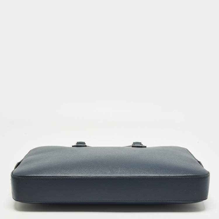 Pre Owned Montblanc Sartorial Navy Blue Leather Document Briefcase