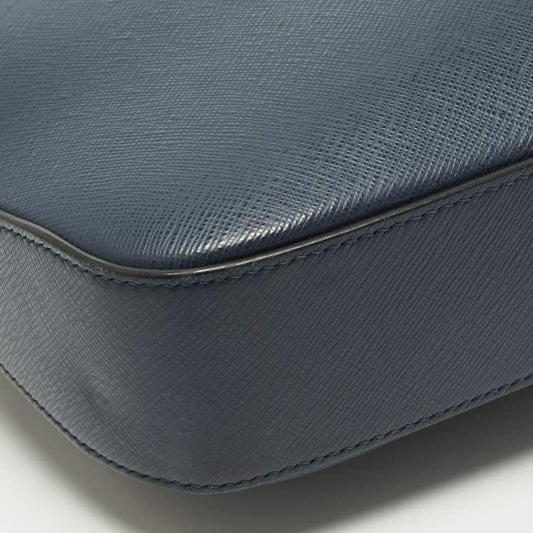 Pre Owned Montblanc Sartorial Navy Blue Leather Document Briefcase