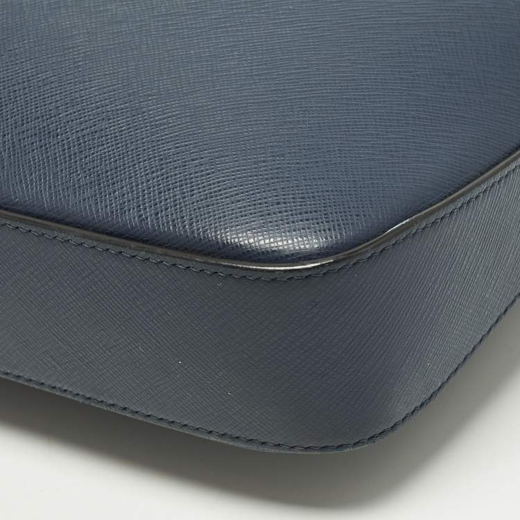 Pre Owned Montblanc Sartorial Navy Blue Leather Document Briefcase