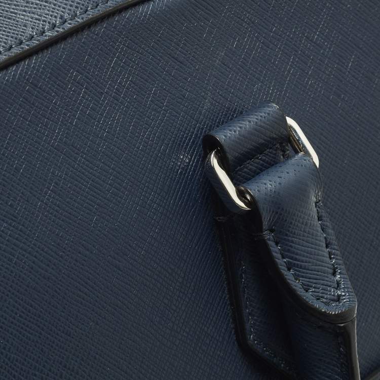 Pre Owned Montblanc Sartorial Navy Blue Leather Document Briefcase