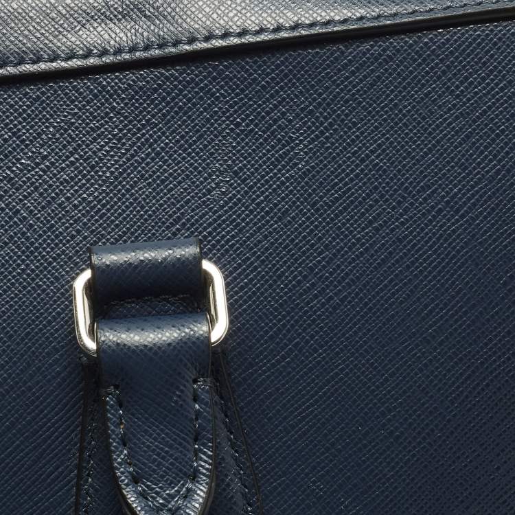 Pre Owned Montblanc Sartorial Navy Blue Leather Document Briefcase