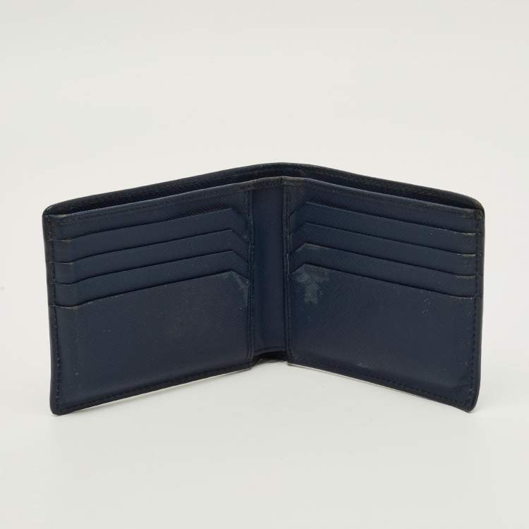 Pre Owned Montblanc Sartorial Navy Blue Leather 8CC Bifold Wallet