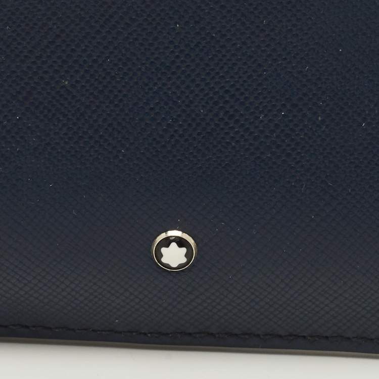 Pre Owned Montblanc Sartorial Navy Blue Leather 8CC Bifold Wallet