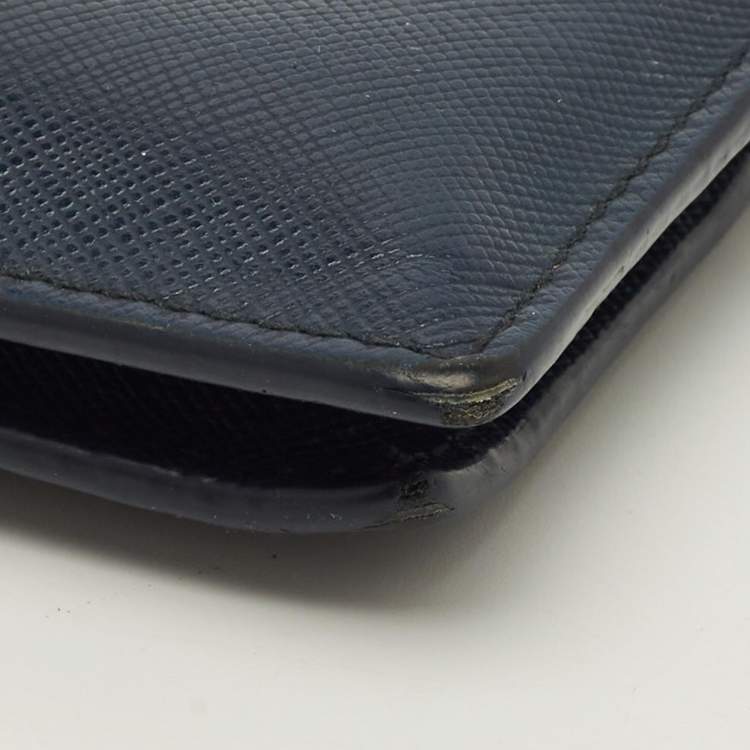 Pre Owned Montblanc Sartorial Navy Blue Leather 8CC Bifold Wallet