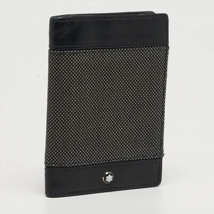 مملوكة مسبقًا Montblanc Meisterstuck Business Black/Grey Canvas and Leather Bifold Card Holder 