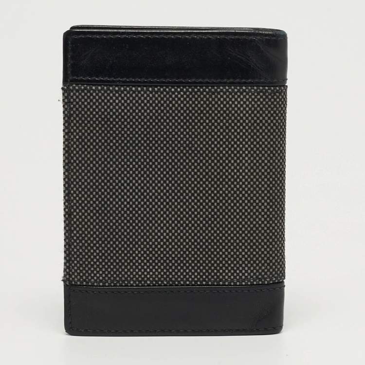 مملوكة مسبقًا Montblanc Meisterstuck Business Black/Grey Canvas and Leather Bifold Card Holder 