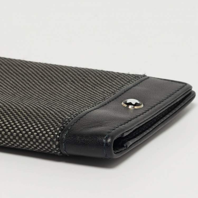 مملوكة مسبقًا Montblanc Meisterstuck Business Black/Grey Canvas and Leather Bifold Card Holder 
