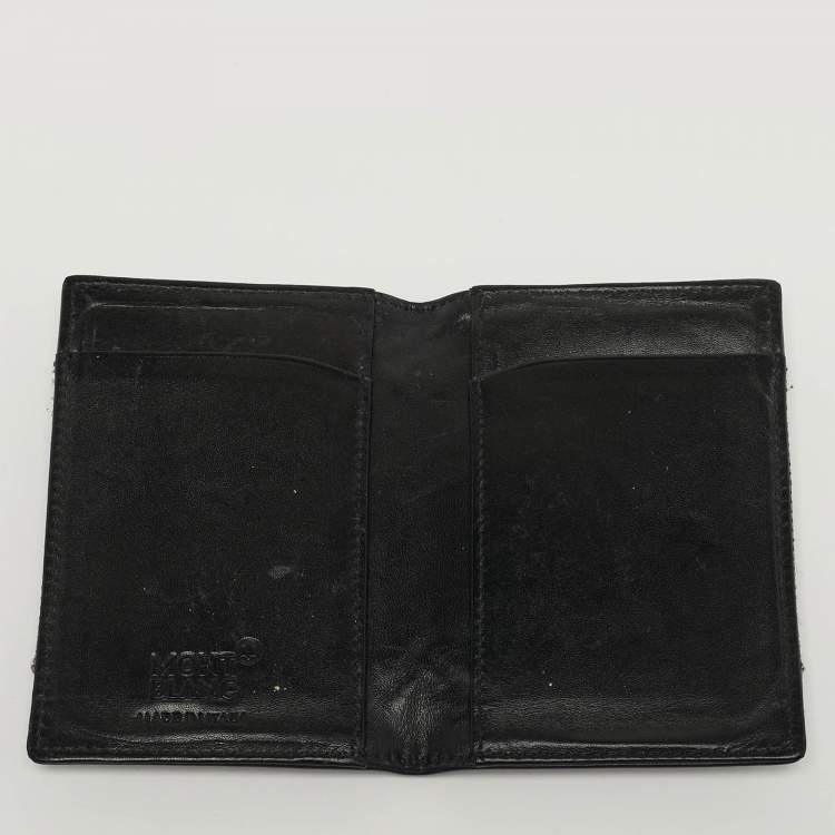 مملوكة مسبقًا Montblanc Meisterstuck Business Black/Grey Canvas and Leather Bifold Card Holder 