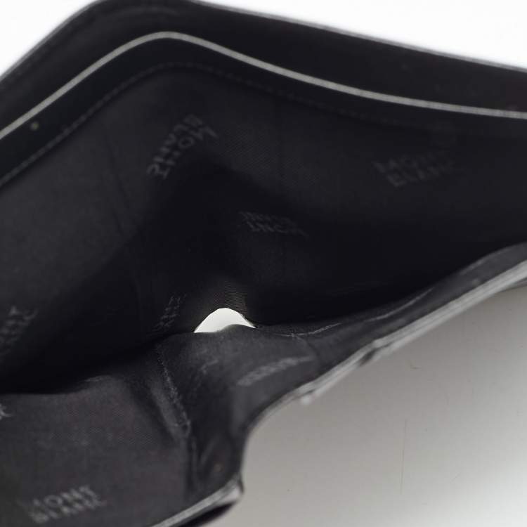 Pre Owned Montblanc Meisterstuck Black Leather Bifold Wallet Organizer